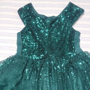 Cat & Jack Green Sequin Kids Dress